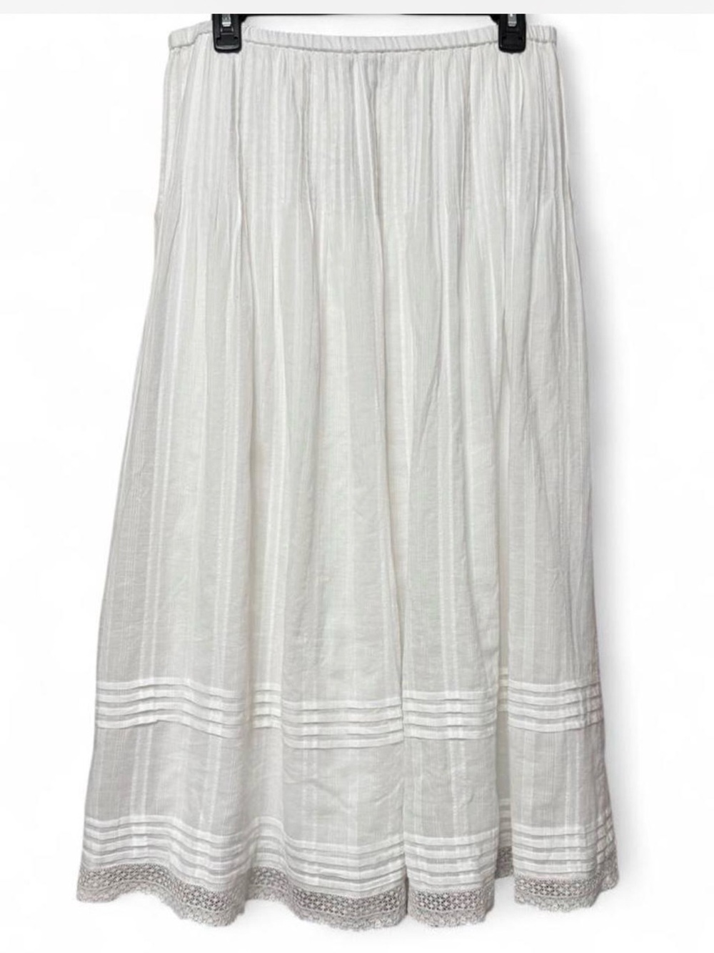 J.Crew Midi Skirt in Embroidered Dobby White NWT Size M